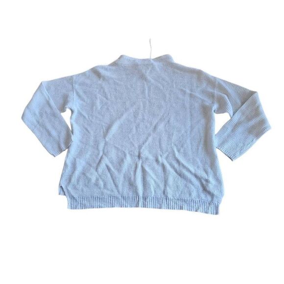 Eileen fisher womens Sz PL white waffle knit organic linen blend sweater - Picture 2 of 7